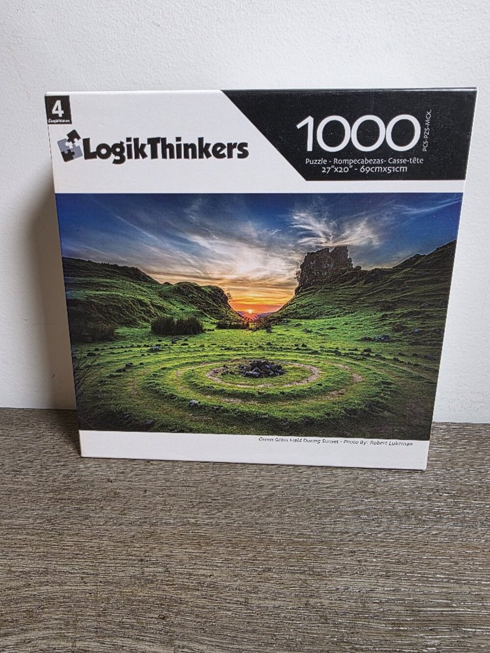 Green Grass Field During Sunset - 1000 Piece Jigsaw Puzzle by LogikThinkers